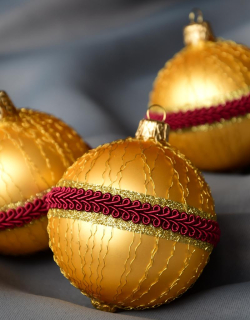 Sada vánočních koulí ELISABETH 6 ks - ZLATÁ